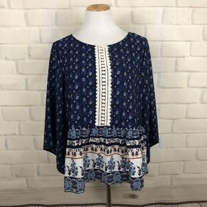 Altar’d State Blouse L Boho Peasant Top